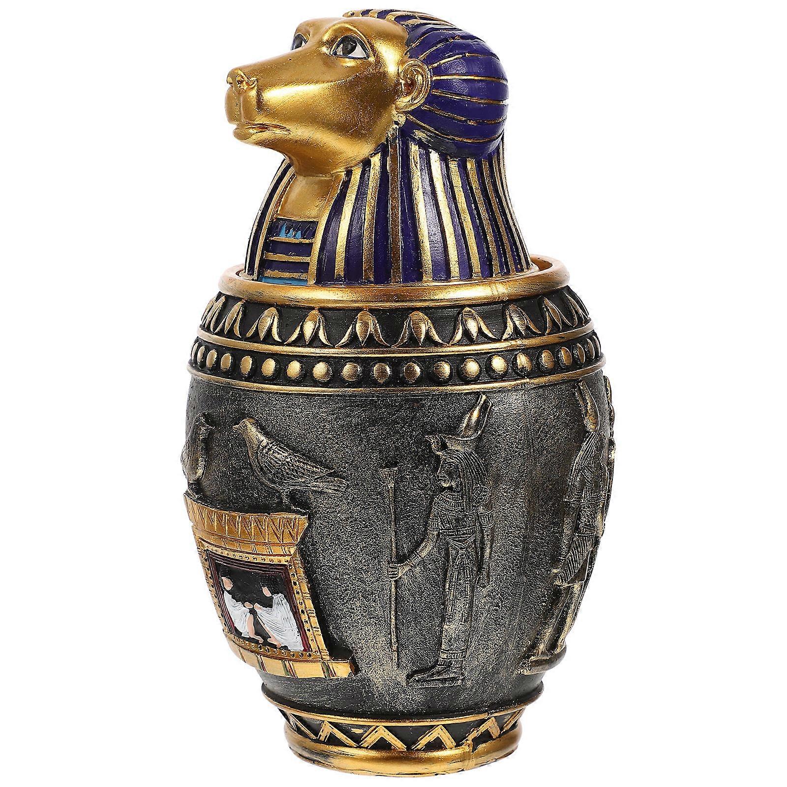 Cremation Urn Tank Bone Ash Container Egypt Style Pet Ash Jar