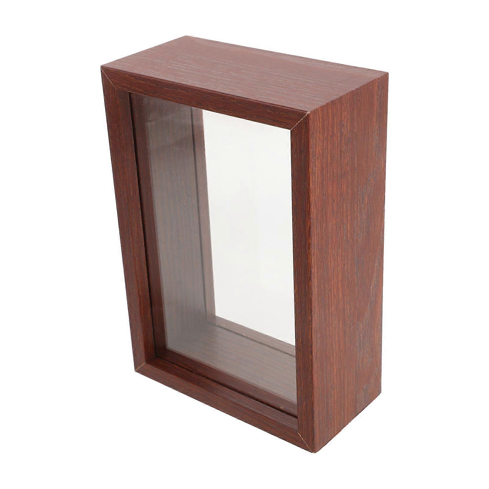 Wooden Dried Flower Frame for Photo Display 3Pcs Dark Red Color