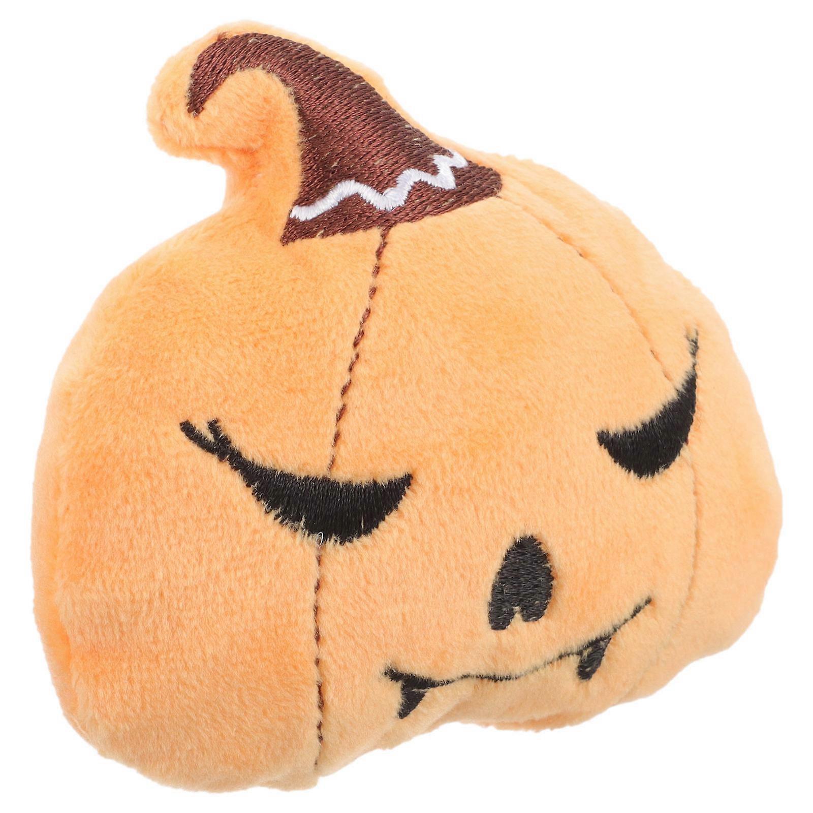 Orange Pumpkin Shaped Cat Teething Toy 3Pcs Plush Halloween Themed Pet Catnip Toy For Pet Entertainment