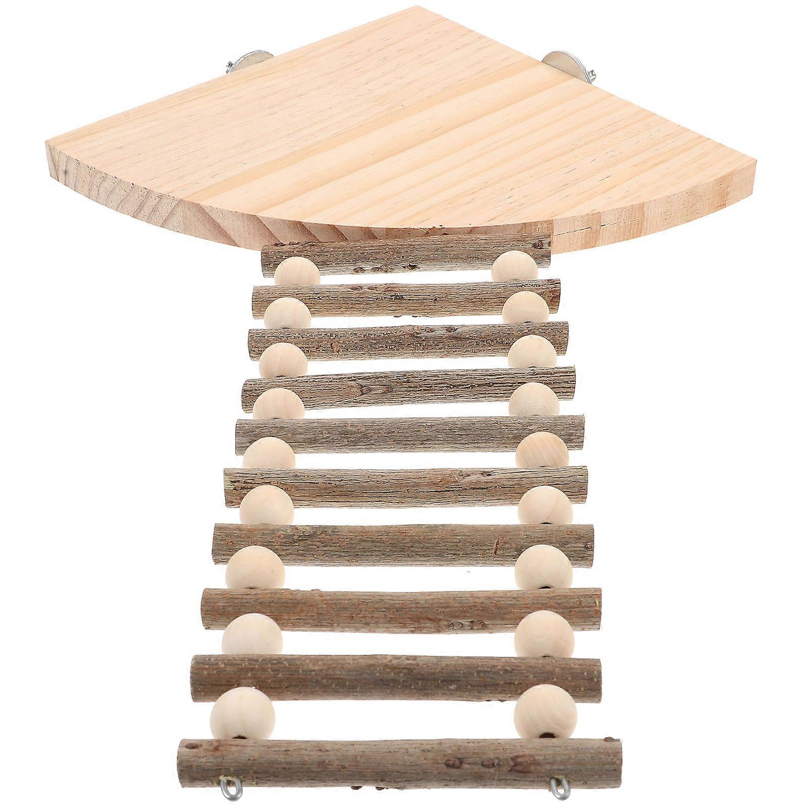 Wooden Hamster Climbing Ladder Platform 5 Sets For Gerbils And Chipmunks Enhancing Their Living Space With Climbing Fun And Exercise Options