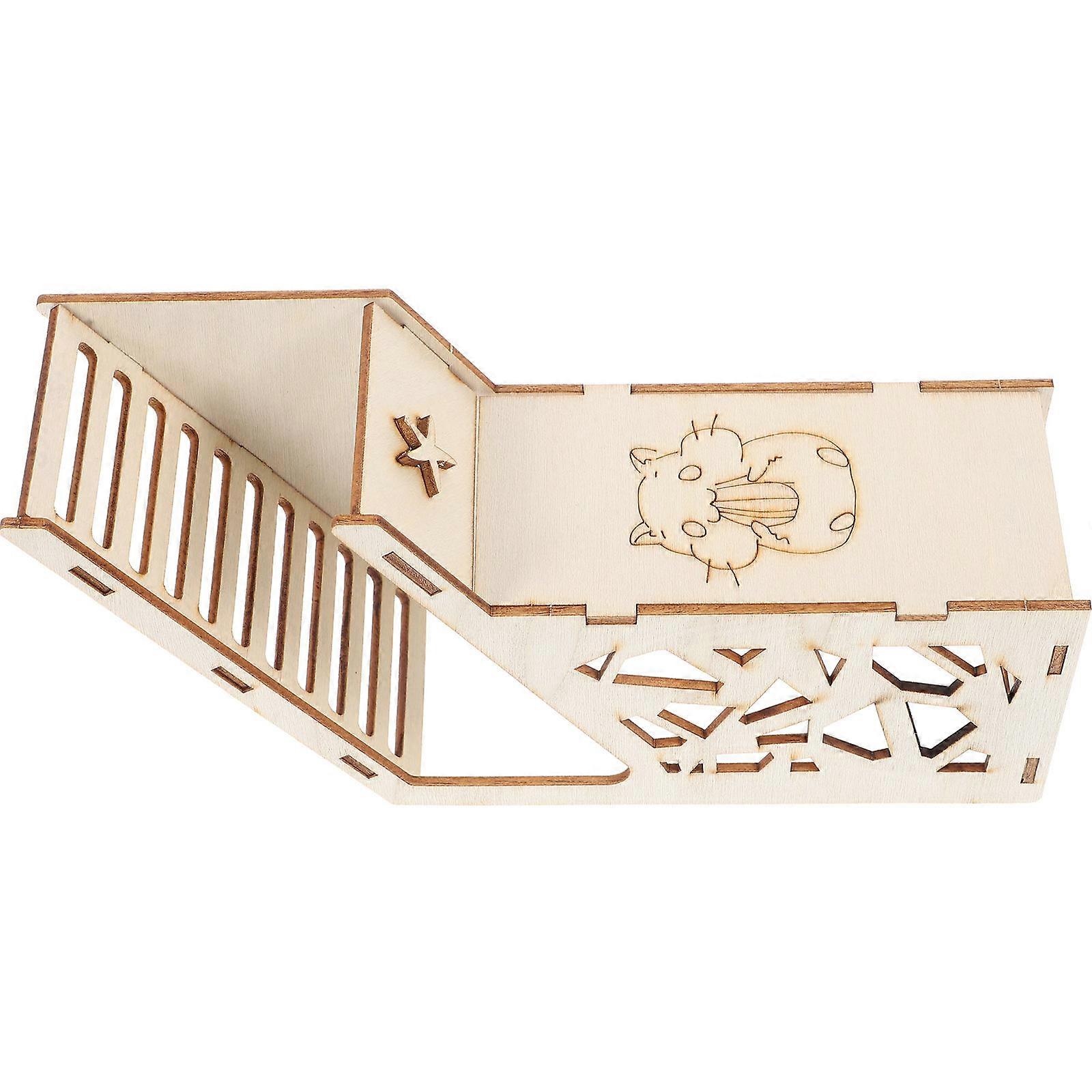 Guinea Pig Rest House Made from Wood 4Pcs Small Animal Hideout Set