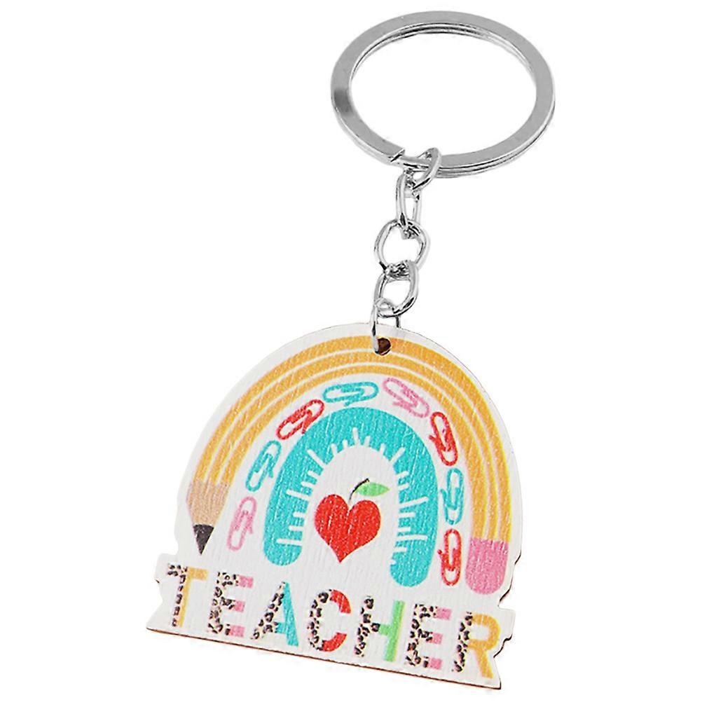 Teacher Rainbow Keychain Key Ring for Decoration 5Pcs Bundle