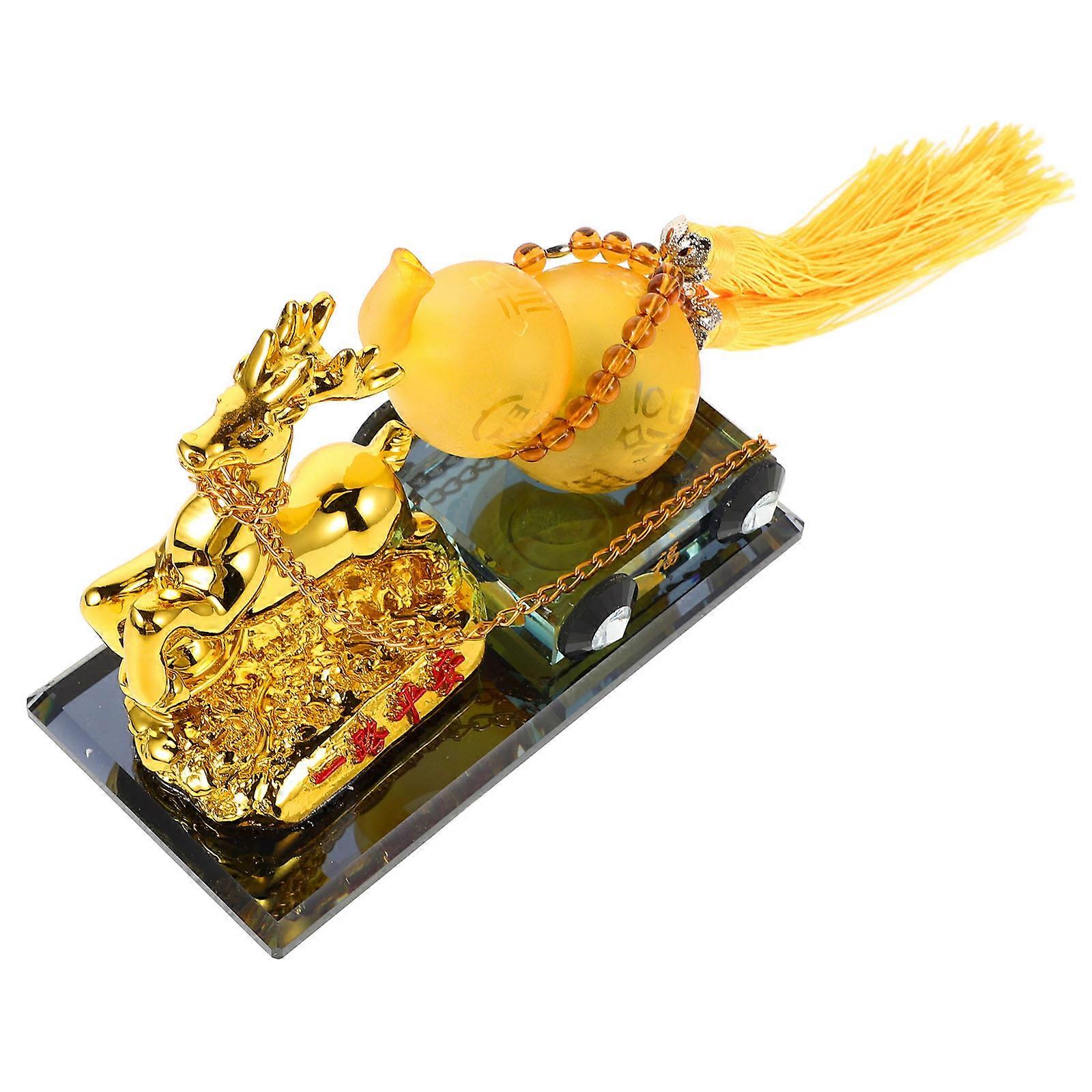 3Pcs Creative Car Interior Ornament With Deer And Gourd For Aromatherapy Multi Color Suitable For Dashboard