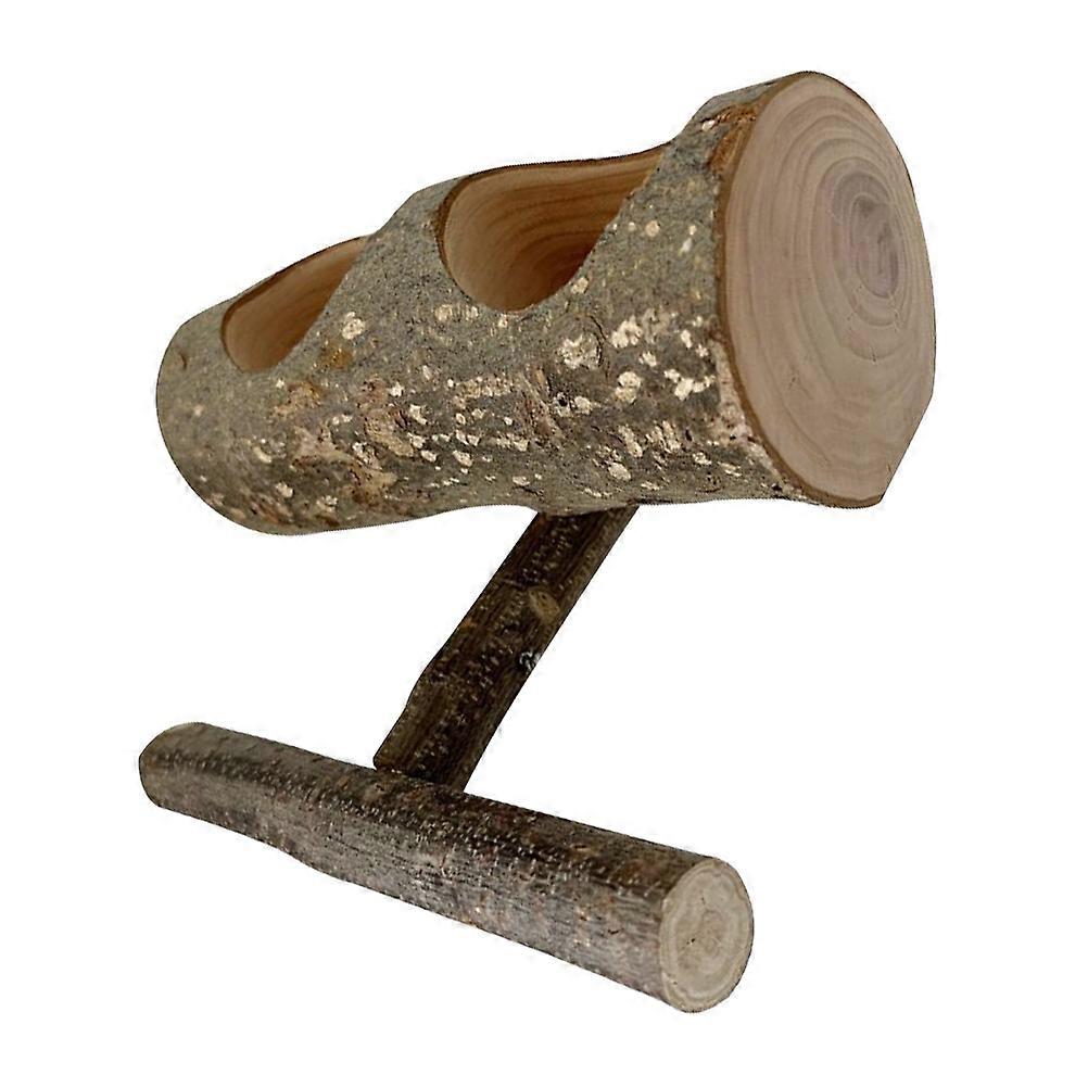 Bird Feeding Cup Wooden Perch Bird Feeder for Daily Use 5Pcs