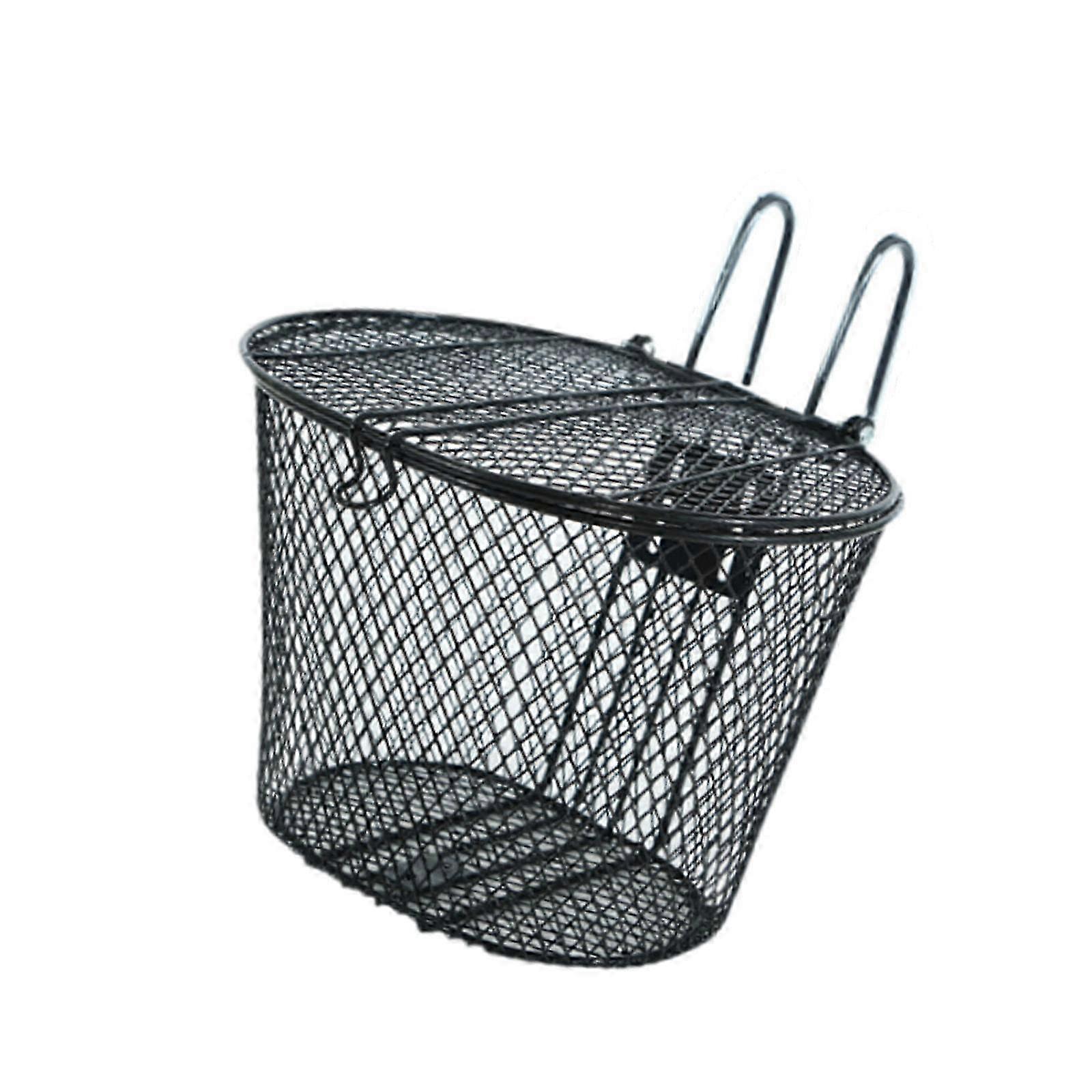 Front Bike Basket with Lid Metal Bicycle Handlebar Basket for Mountain Bikes 2025