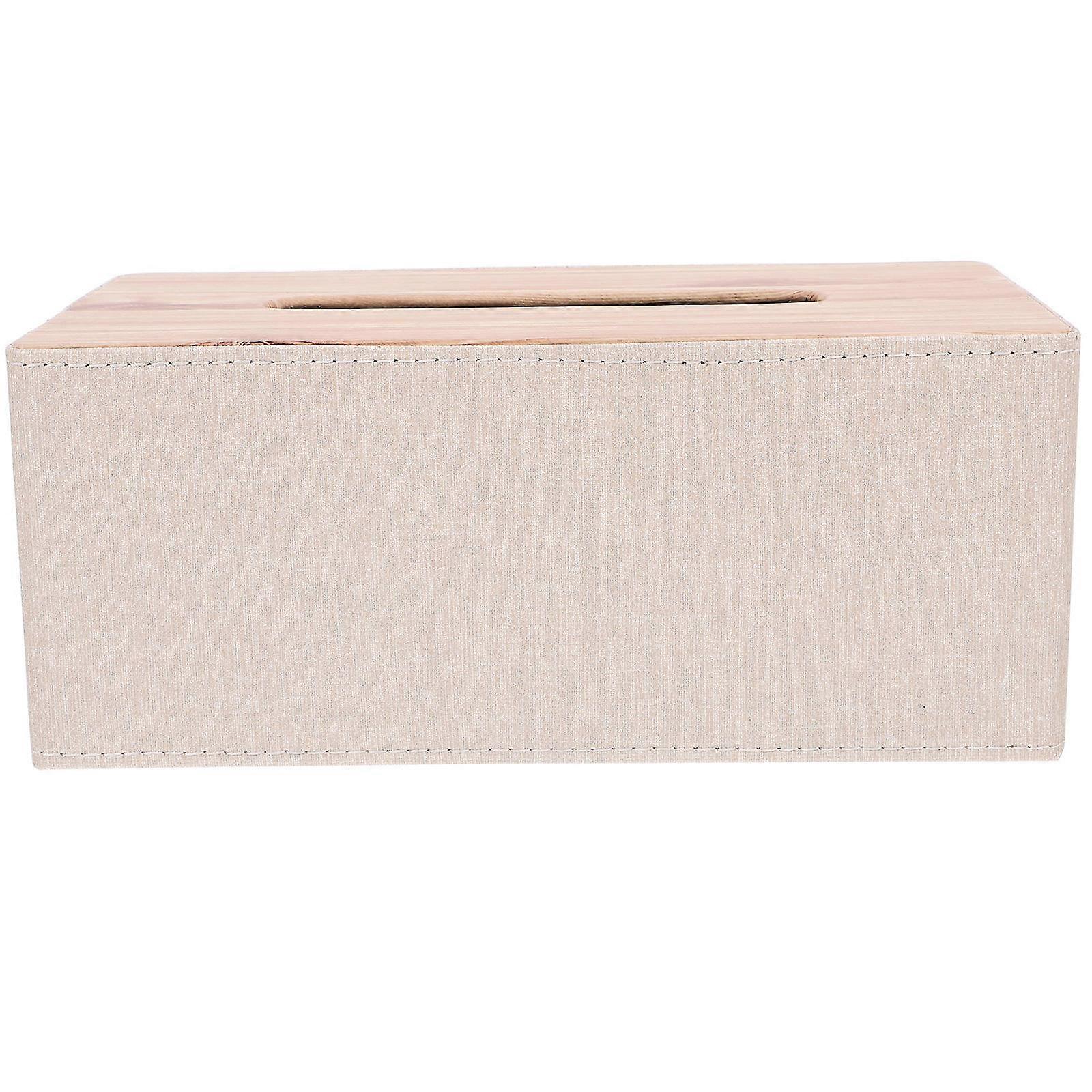Tissue Box Holder 3Pcs Rectangular Tissue Storage For Home Office Beige Simple Design