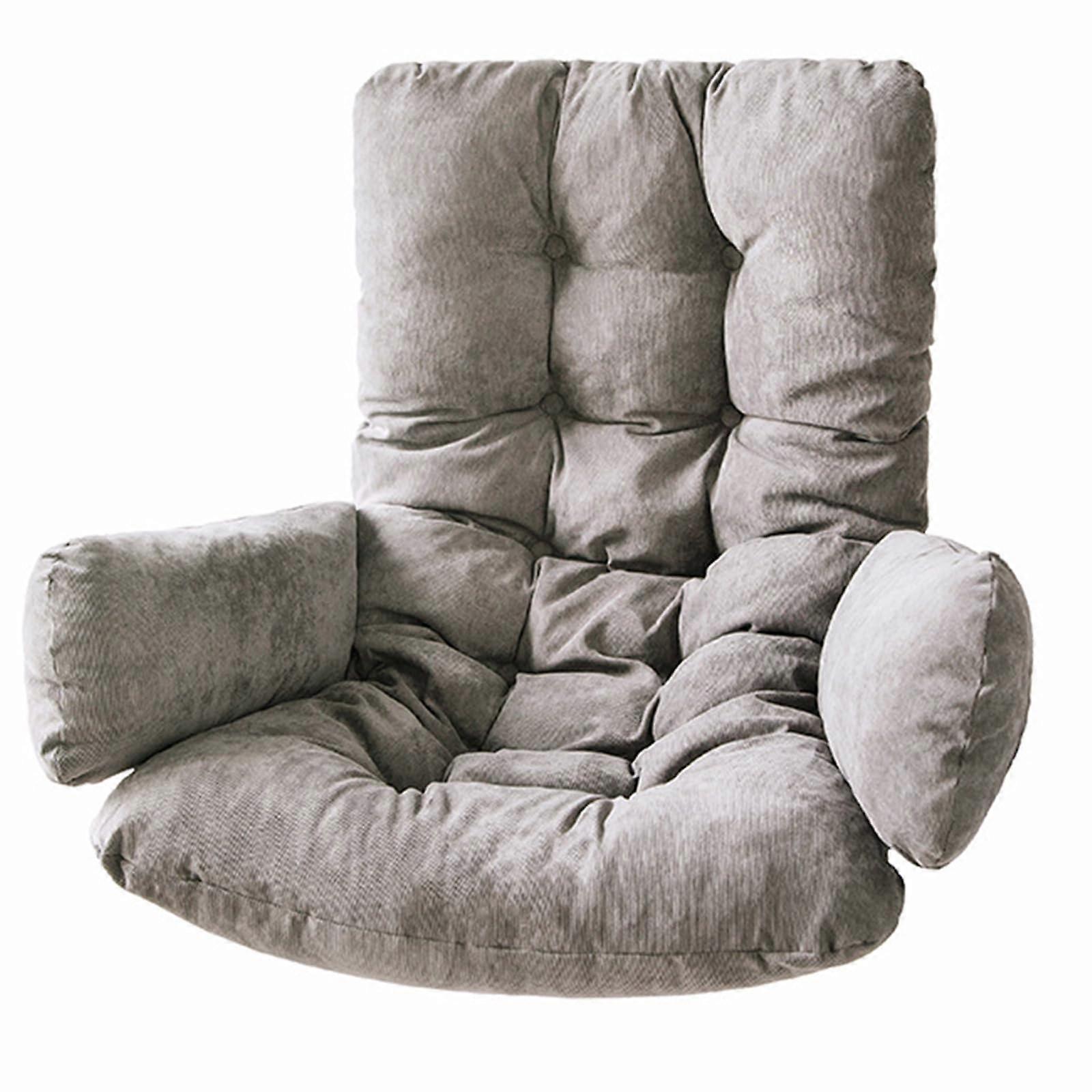 Hanging Swing Chair Cushion Replacement Thickened Soft Washable Pad Grey Universal Fit For Hammock And Basket Seat