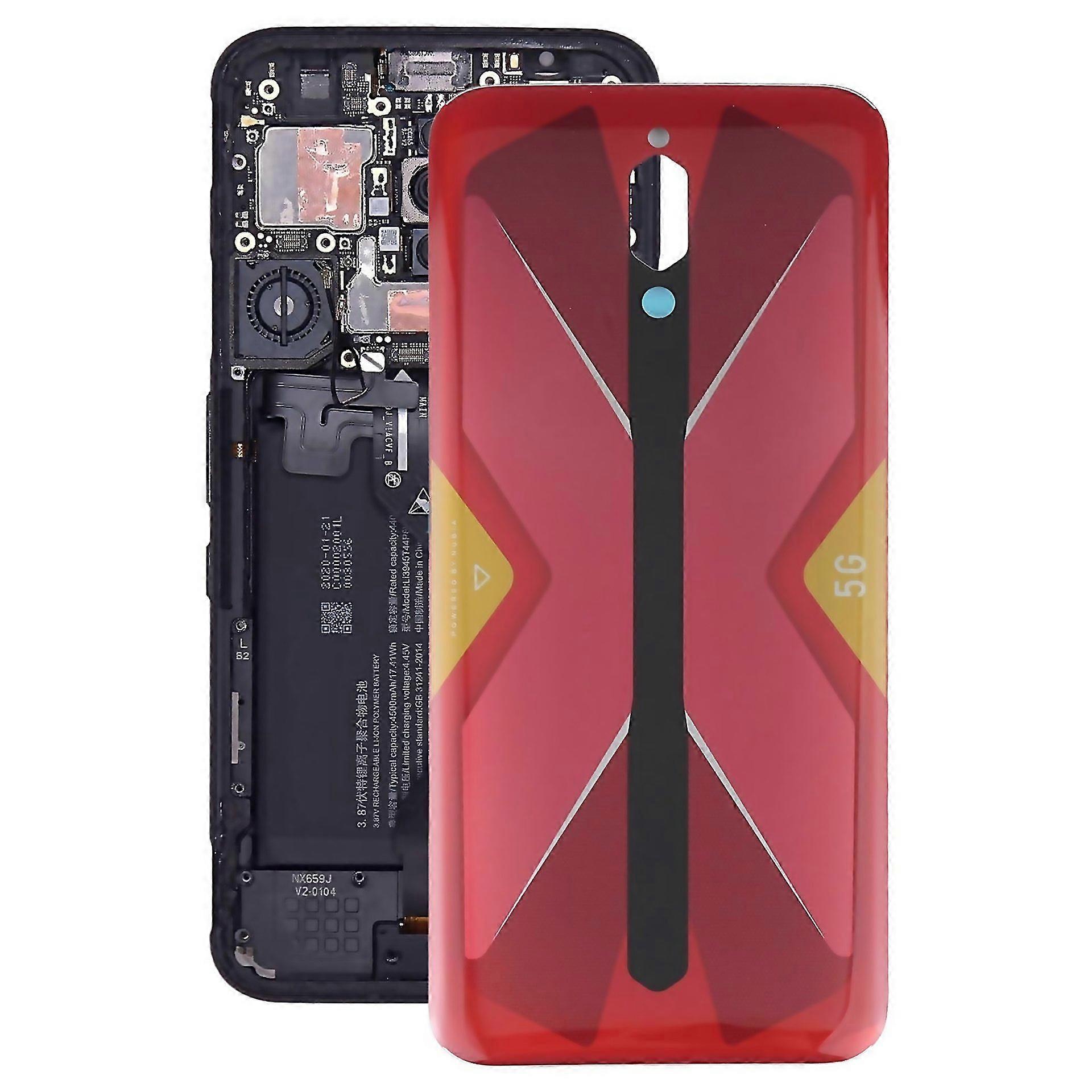 For Battery Glass Back Cover For Zte Nubia Magic 5g Nx659j Red