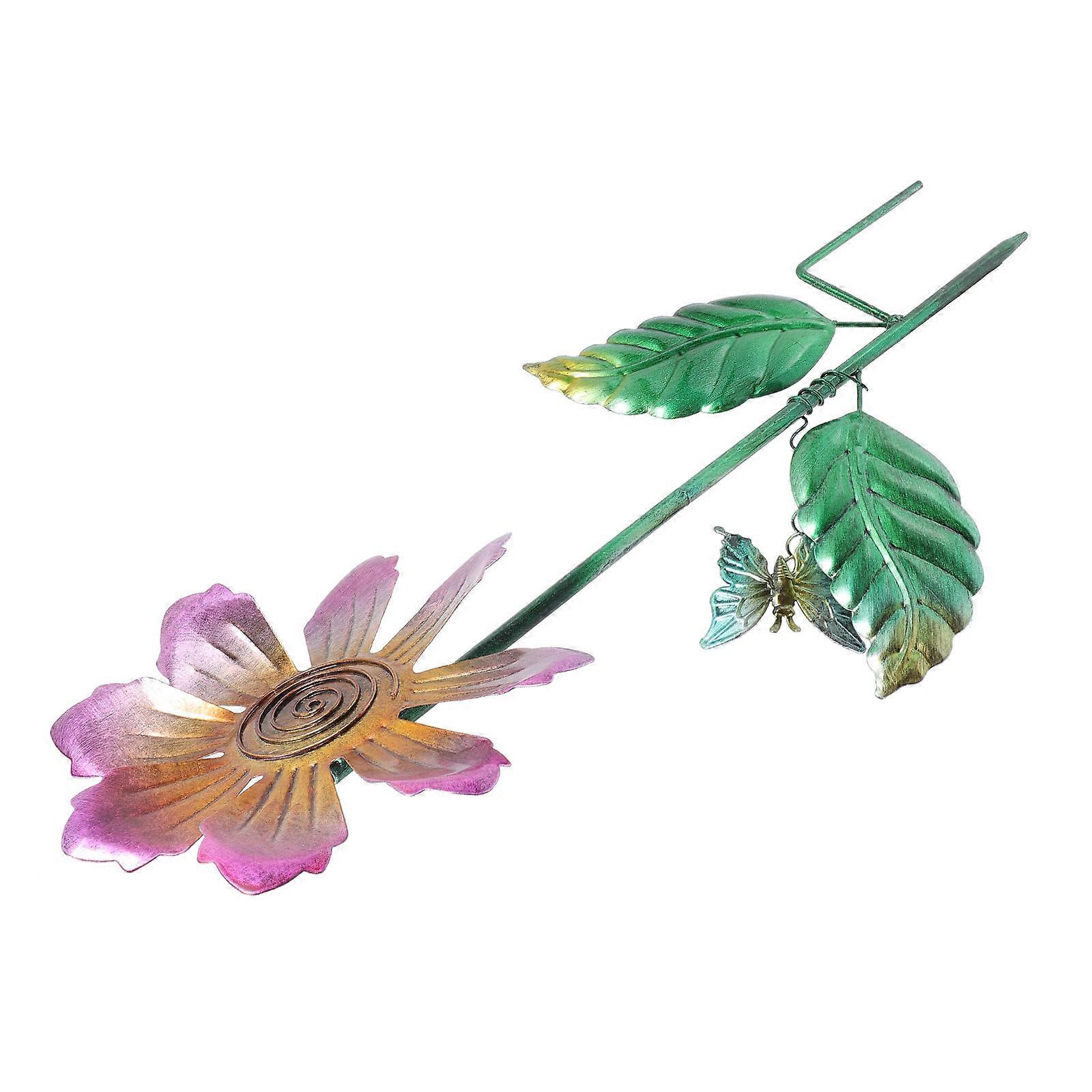 Garden Metal Windmill Sunflower Flower Shape Decorative 4Pcs Set