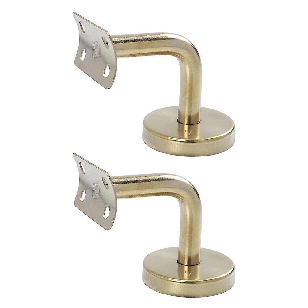 Banister Rail Support Railing Brackets Golden Color Indoor Guardrails 8 Pcs