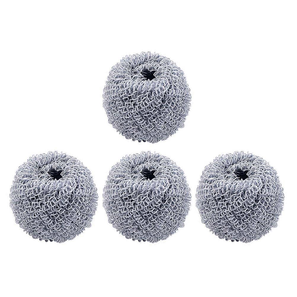 Grey Kitchen Cleaning Brush Head for Dish Cleaning 4Pcs Set