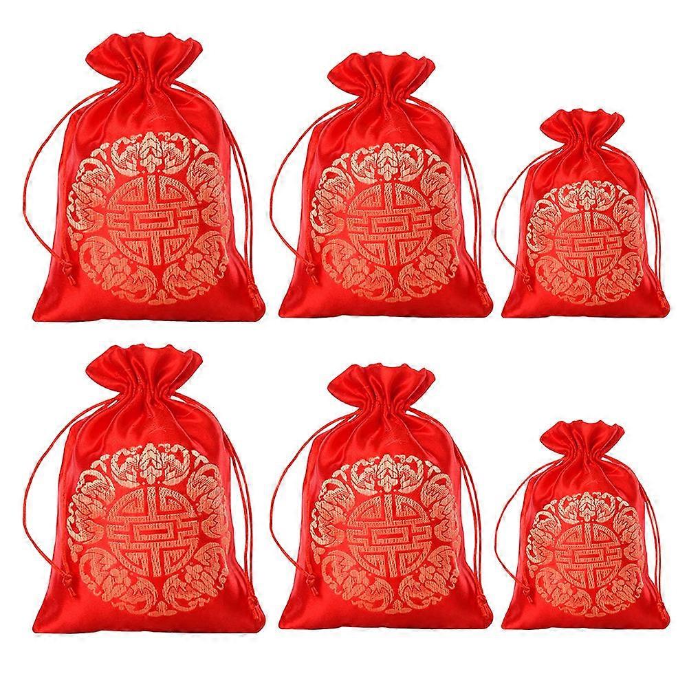 Wedding Candy Bag Brocade Drawstring Bag for Wedding Use 72Pcs