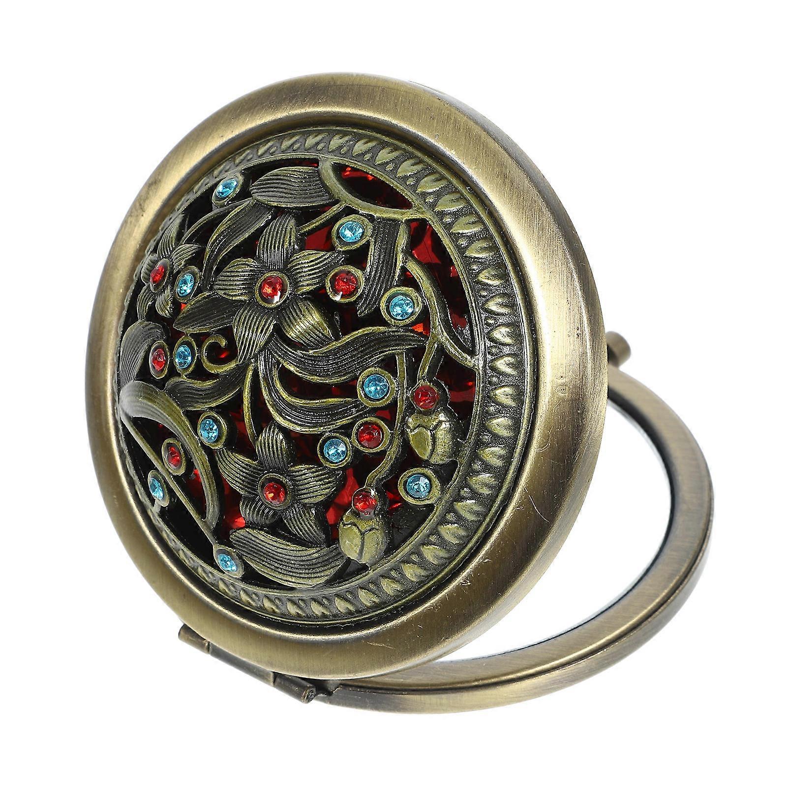 Compact Mirror Dark Brown Makeup Mirror for Women Use 5 Pieces