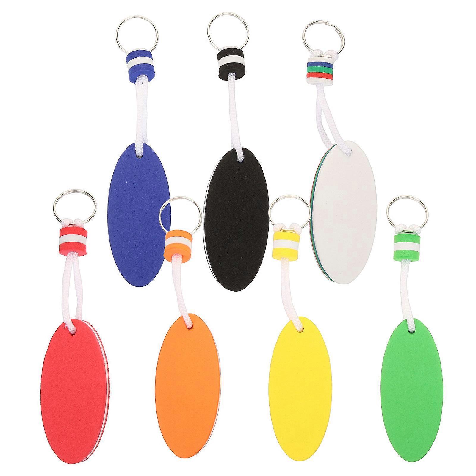 21 Pcs Decorative Floating Keychains For Outdoor Activities Oval Bright Color Prevent Keys From Falling
