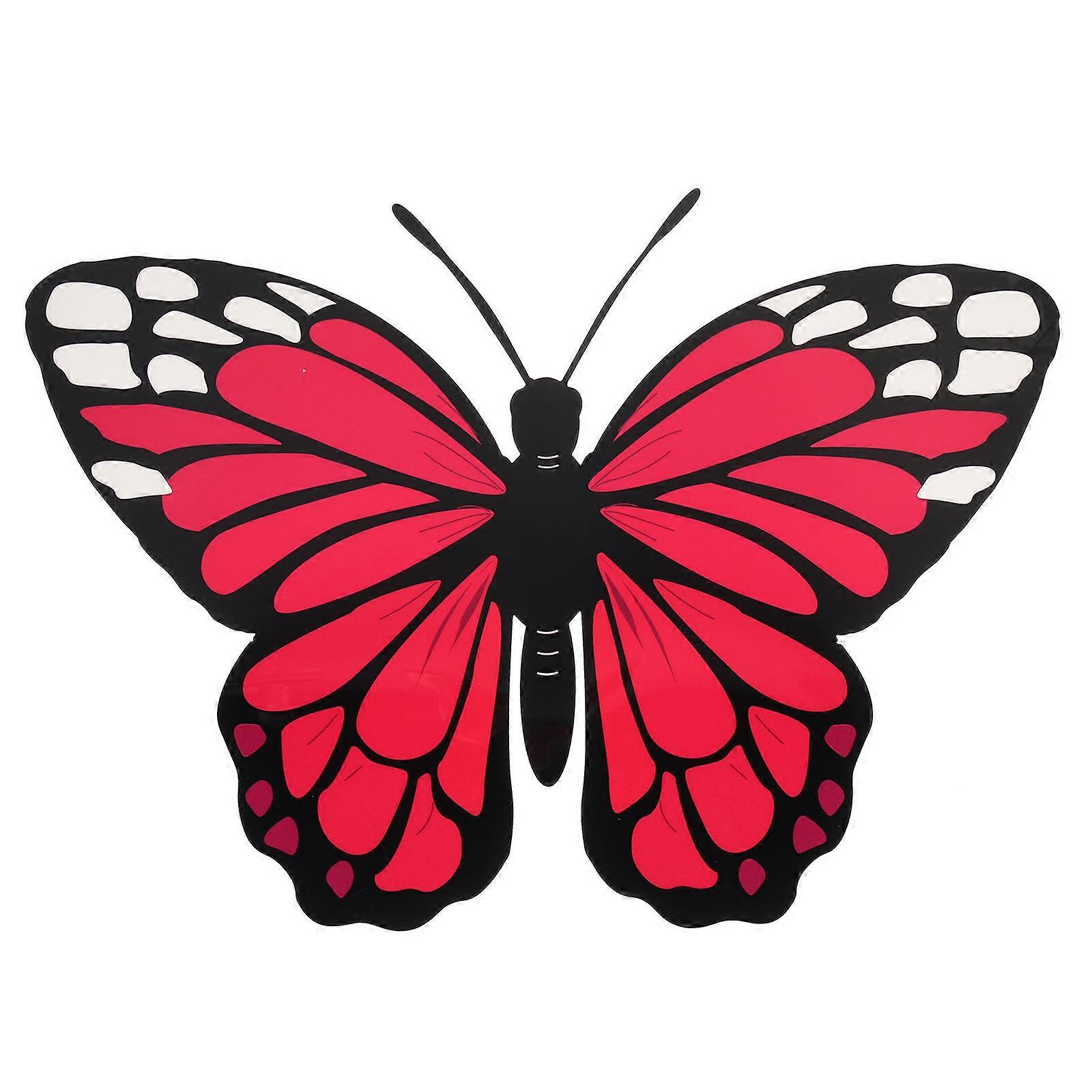 Self-Adhesive Butterflies Wall Decor Decorative Sticker 5Pcs Red