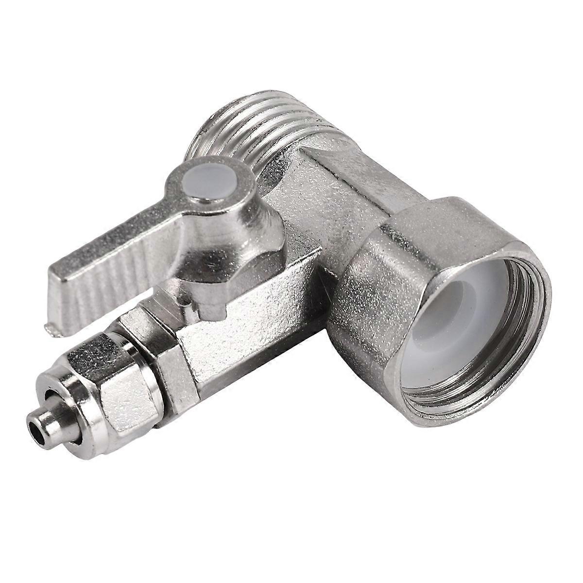 RO Feed Water Adapter 1/2" to 1/4" Ball Valve Faucet Tap Feed Reverse Osmosis Silver