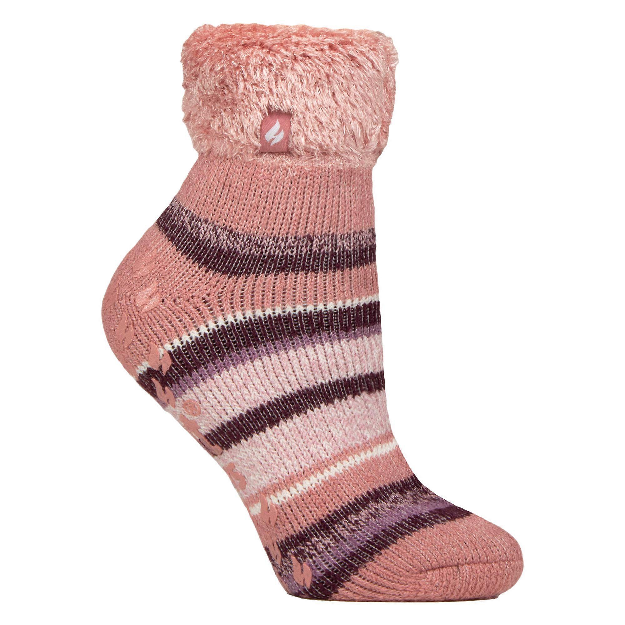 Heat Holders - Ladies Soft Stripe Lounge Socks for Winter