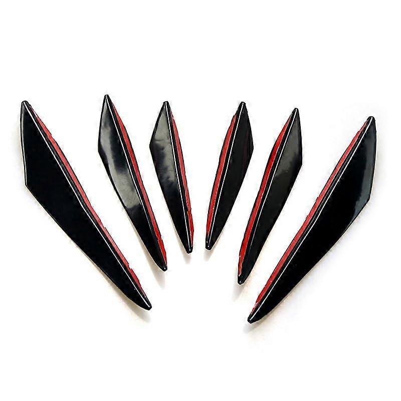 Front Bumper Lip Splitter Universal 6Piece Set Black Car Spoiler Accessories Replacement Trim Diffuser Decoration