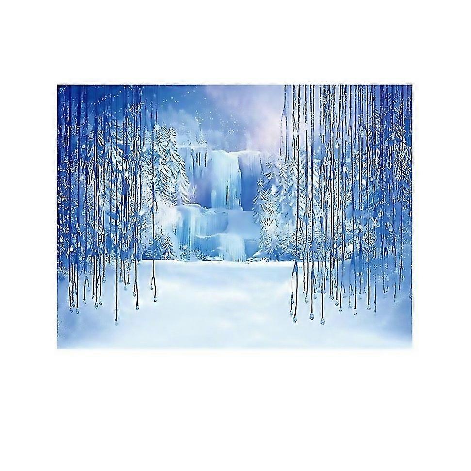 For 21m X 15m Frozen Party Setting Snow Photo Cloth Background