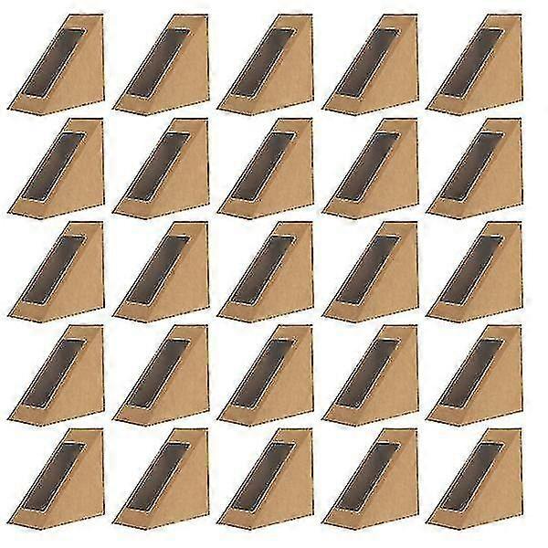 50 Pcs Clear Container Triangle Dessert Box Bakery Wrapping Box Sandwich Paper Box Cupcake Boxes