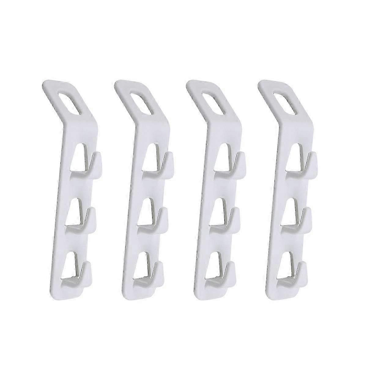 4pcs Multi-Function Multi-Layer Cabinet Clothes Connection Folding Storage Clothes Rack, White