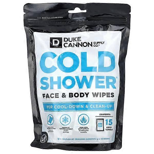 Duke Cannon Supply Co., Cold ShowerÃÂÃÂÃÂÃÂ®, Face & Body Wipes, 15 Field Towels