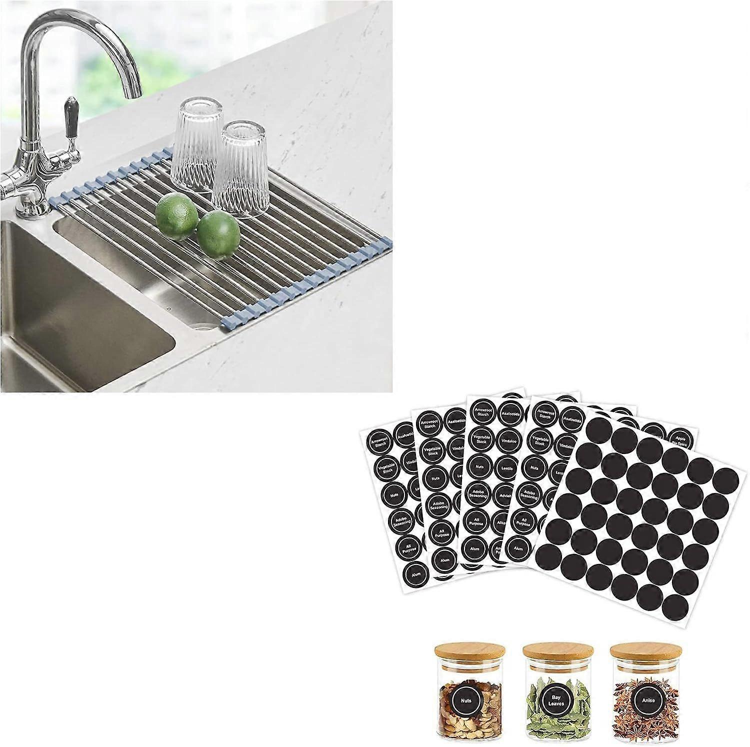 Roll Up Dish Drying Rack Over Sink 17.5"x 11.8" Over The Sink Dish Drying Rack