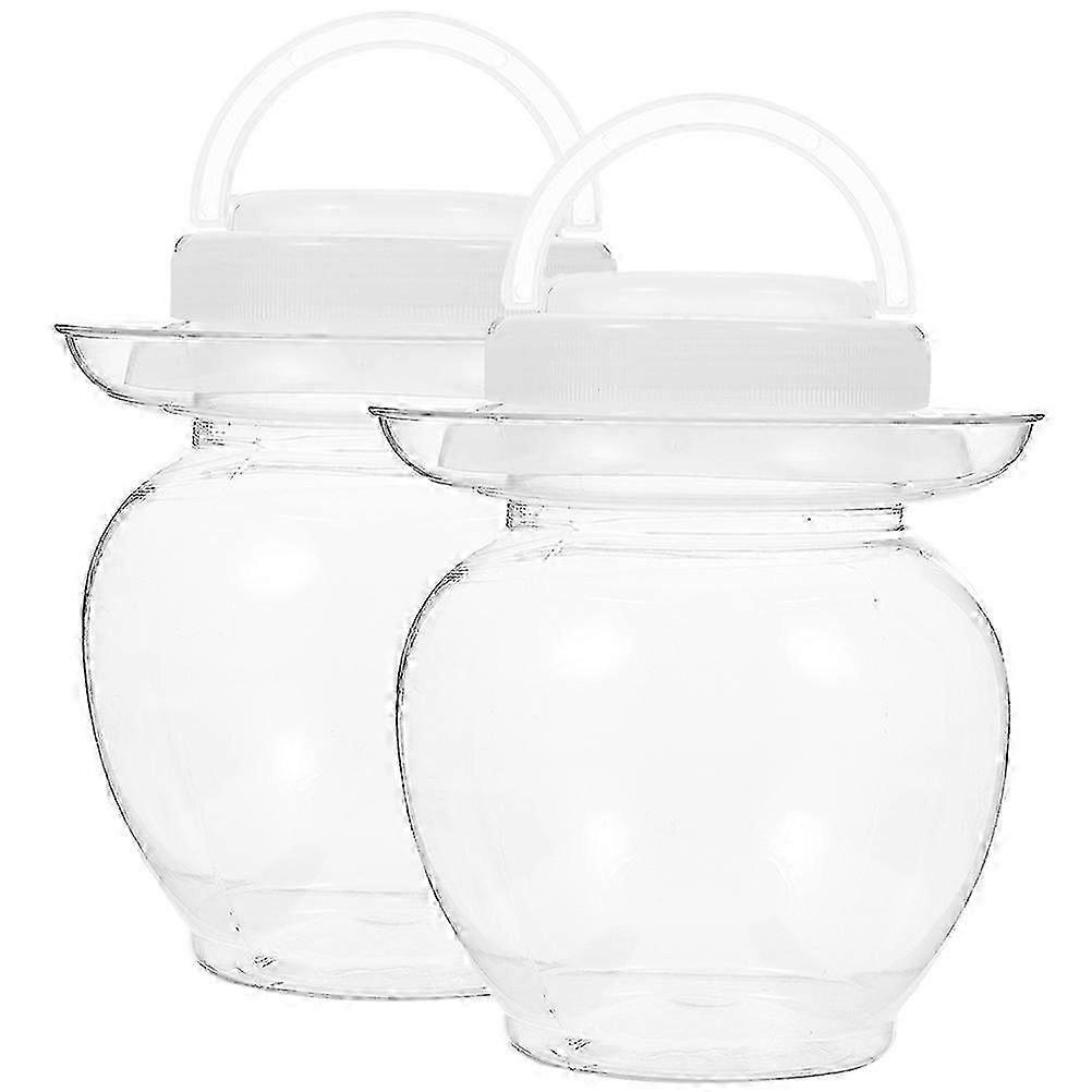 2Pcs Transparent Pickle Jars Multi-function Storage Jars Household Pickle Holders 25-26s