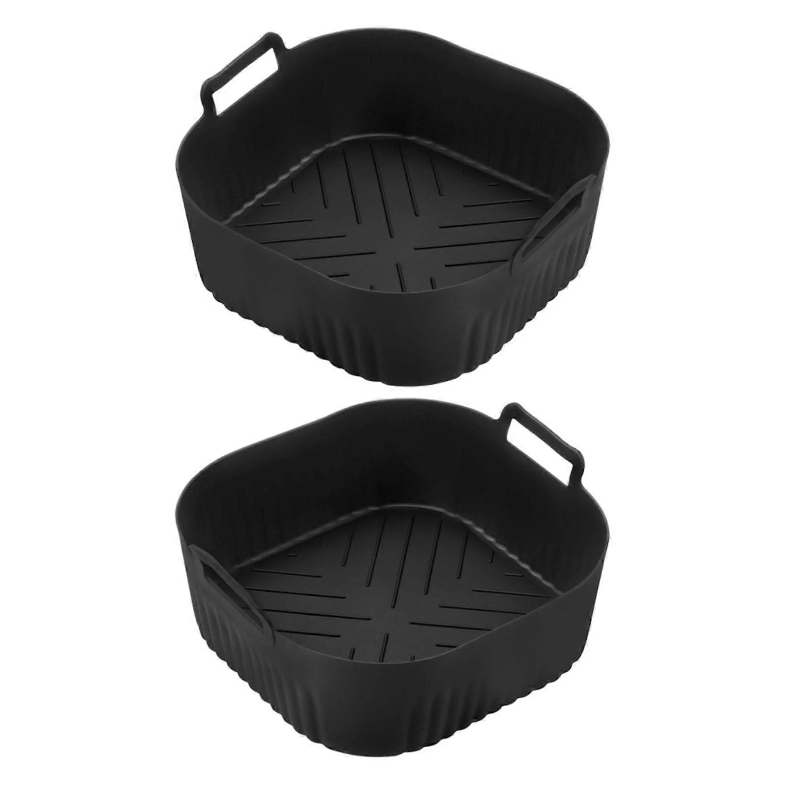 Silicone Air Frying Machine Liners Replacement 220 Tray Compatible Reusable Square Liner Black