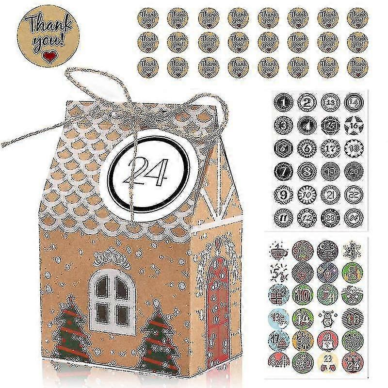 24set Christmas House Packaging Box Candy Gift Ba @bugu 25-26
