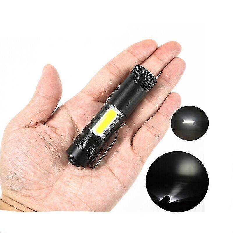 8000lm Xml-q5+cob Led Flashlight Portable Work Light Torch Pen Light With Clip