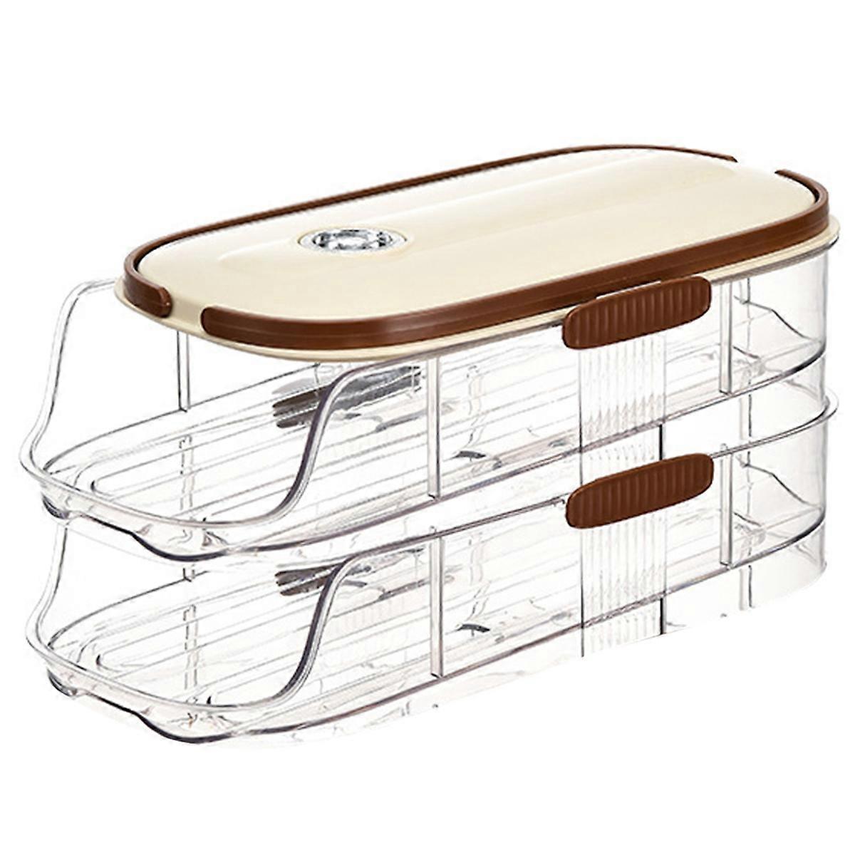 Automatic Rolling Large Capacity Egg Storage Refrigerator Storage Box Egg Fresh-Keeping Rack Household Kitchen Tools E