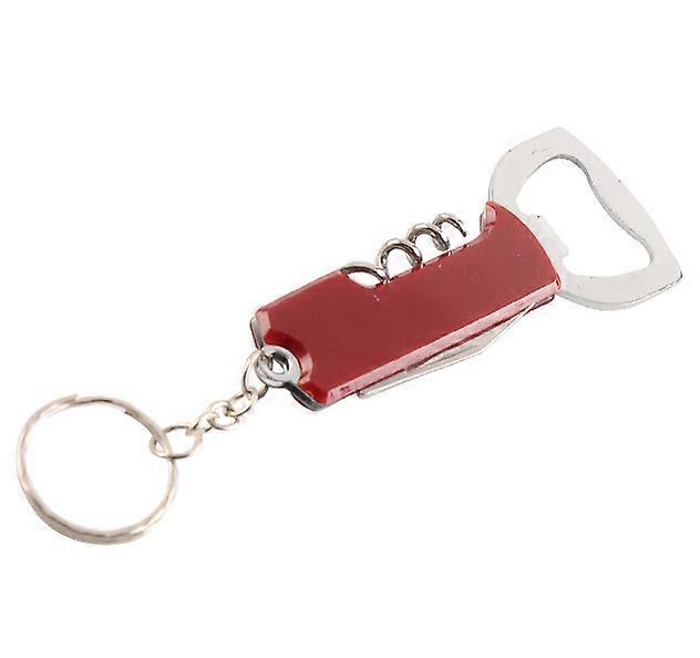 3 Pack Multi-Function Wine Bottle Opener Keychain Bottle Opener for Waiters and Bartenders (red)