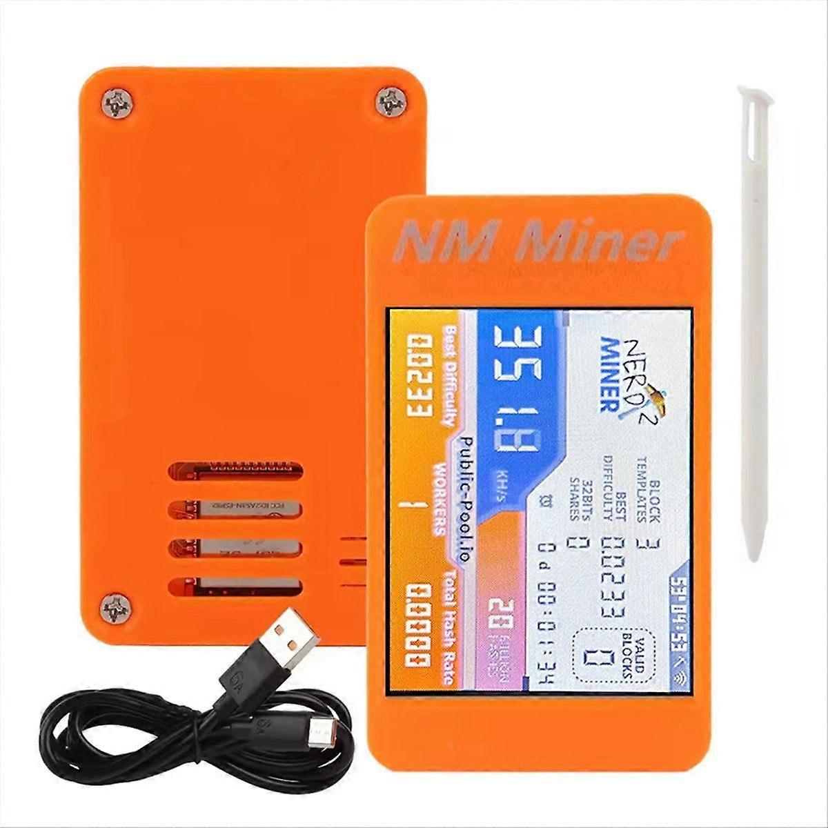 New Upgrade NerdMiner V2 350KH Hashrate, Smart Display Crypto Solo Lottery ESP32-2432S028R 2.8 Inch