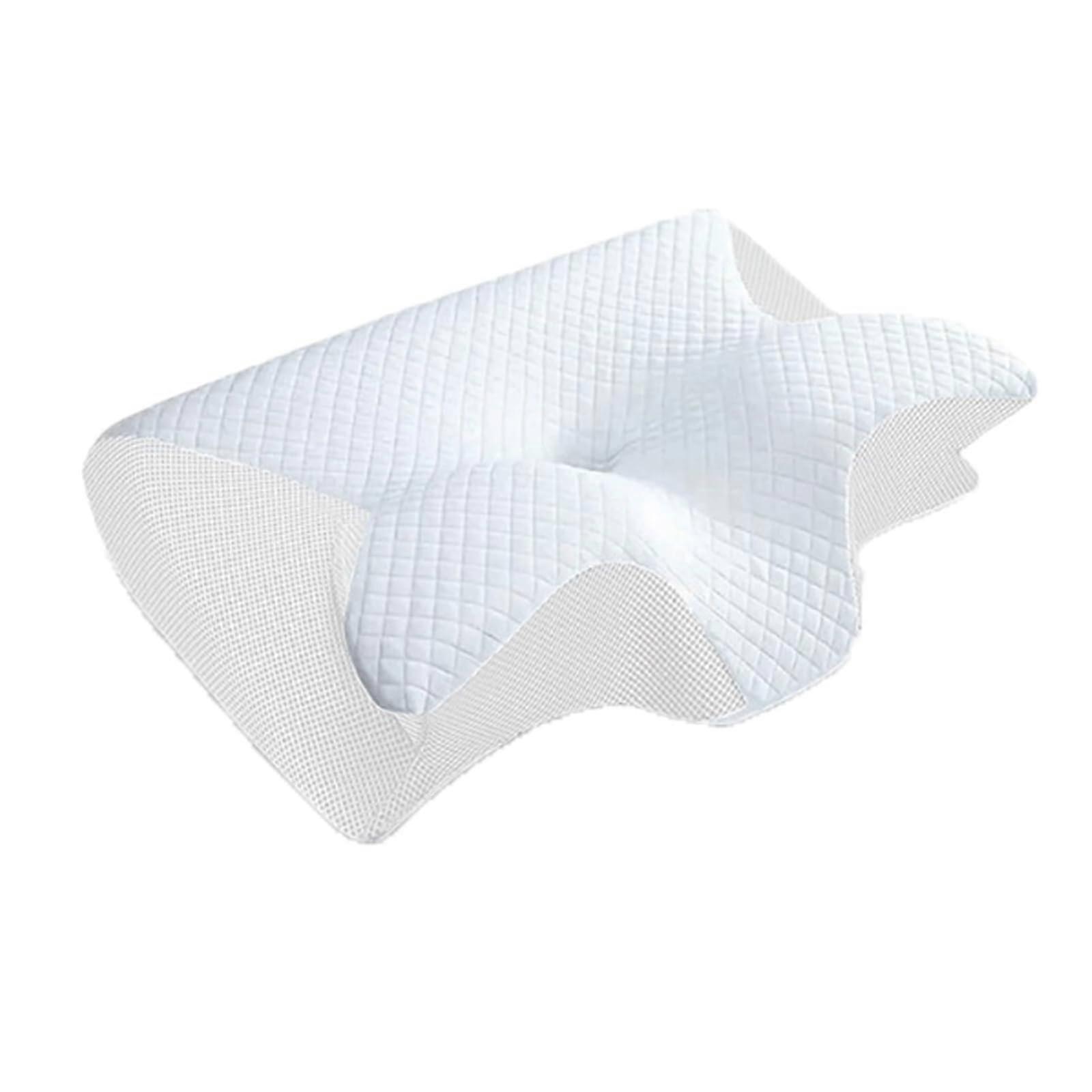 Pillow Neck Support Memory Foam, Ergonomic Pillow, Rebound In 3 Seconds, For Side Back Stomach Sleepers, White