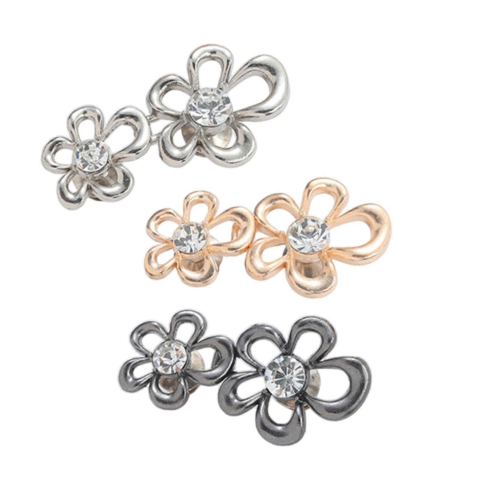 3Pairs Flower Waist Extenders Pant Waist Tighteners Adjustable Waist Button Pants Waist Button for Jeans to Make Tighter Multicolor