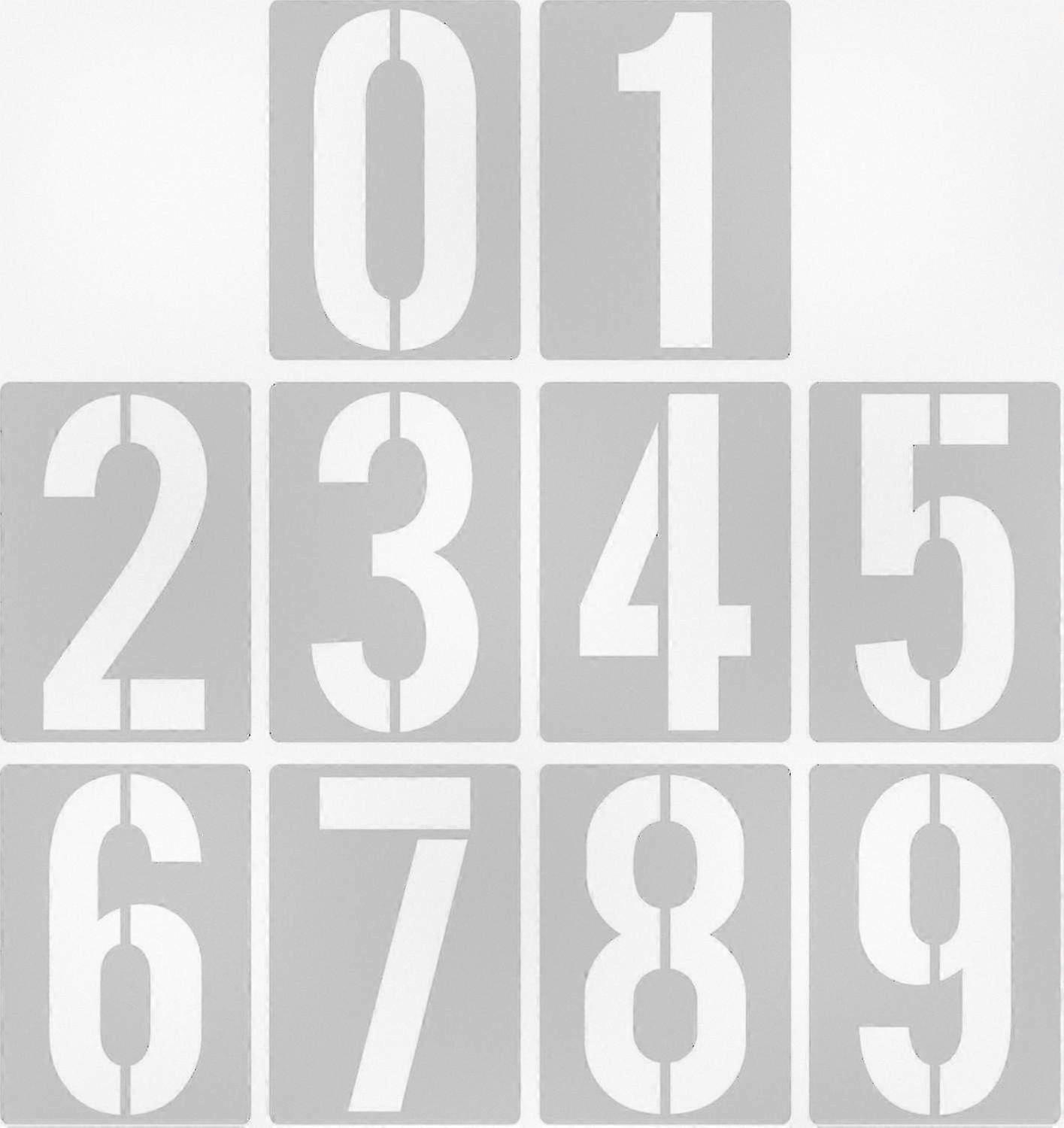 20cm (8) Large Number Stencils, Reusable Plastic Number Templates from 0 to 9 for Various Brand Applications