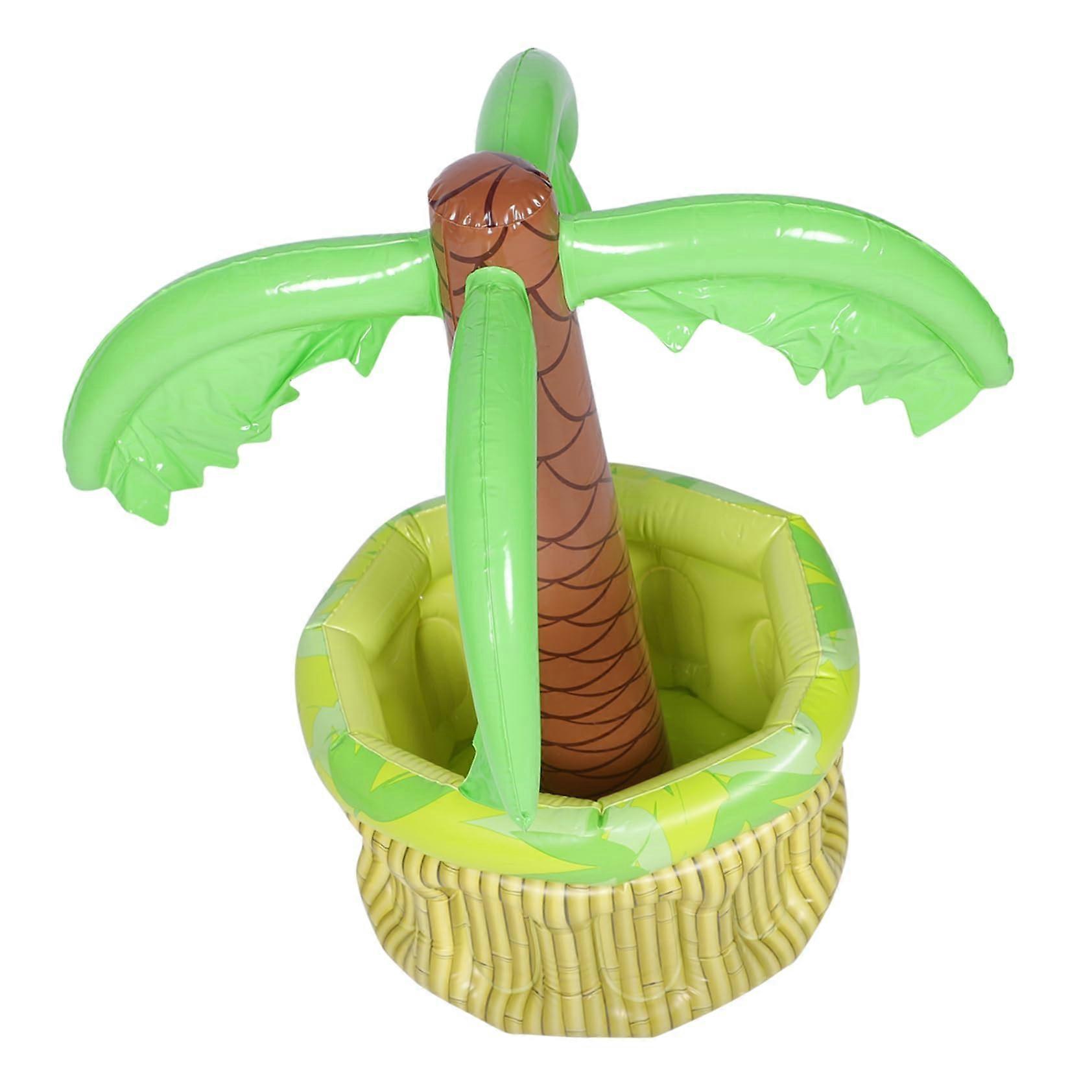 Inflatable Palm Tree Ice Bucket Cooler For Summer Parties, Beverage Chiller, Hawaiian Decorations For Gatherings