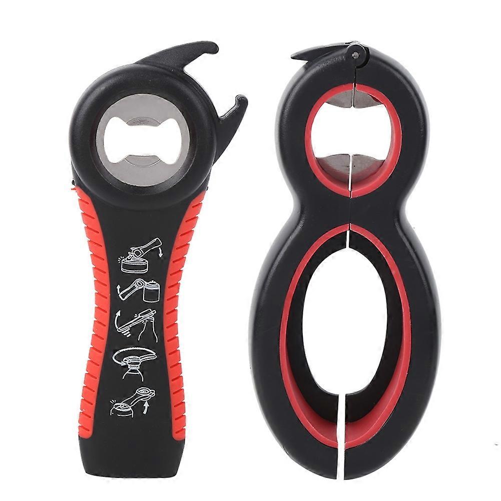 Multifunction 5In1 Bottle Opener Can Opener Kit Kitchen Gadget for Home Use BlackRed
