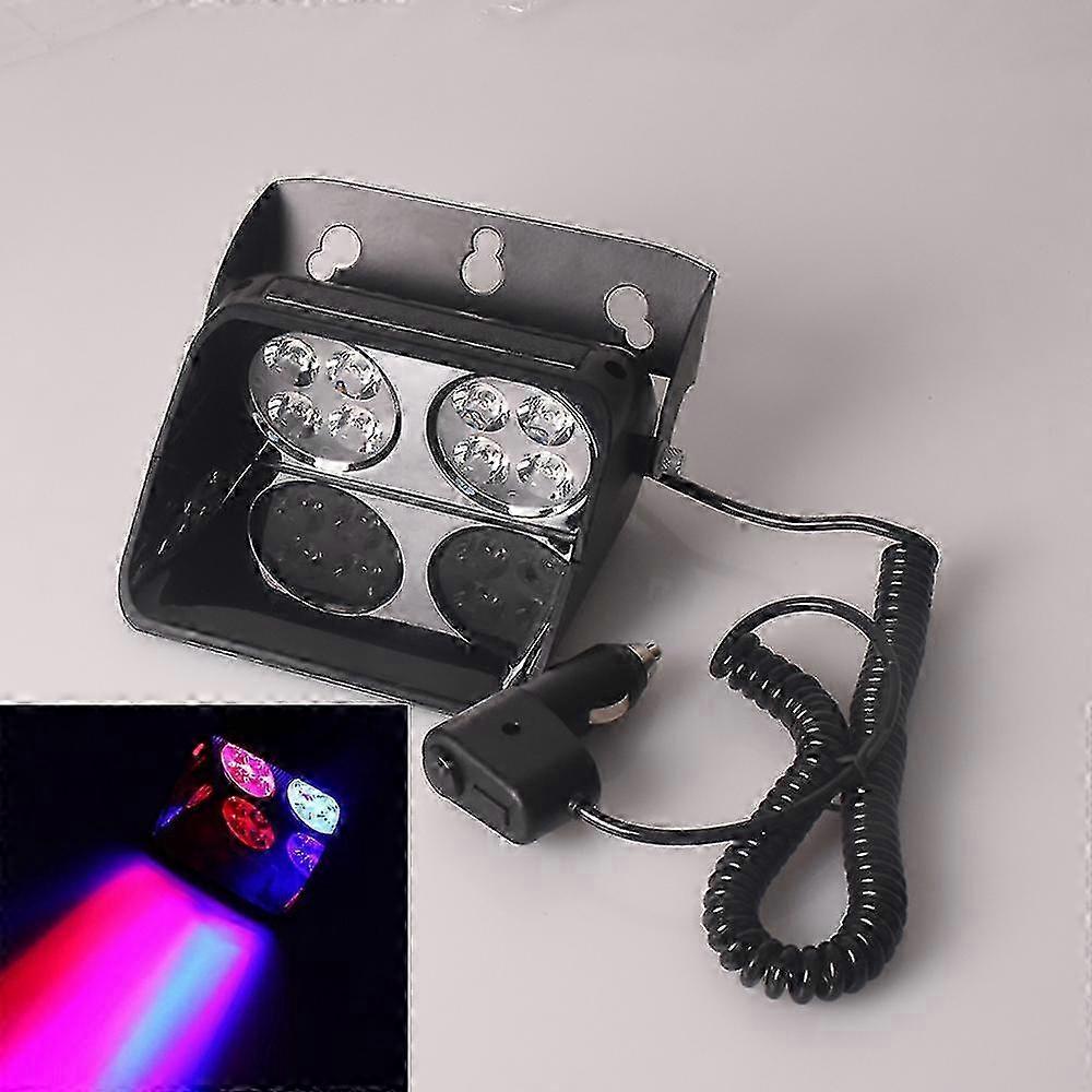 8led Car Strobe Light Sucker Highlight Scoop Police Lights Warning Lights Fog Lamp Front Glass Flashing Lights