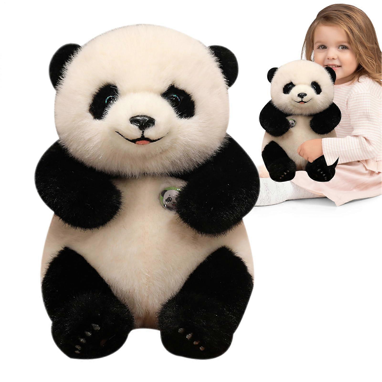 Panda Plush Toy 25cm, Soft Panda Plush Doll, Hugging Pillow, Emotional Support Toy, Realistic Panda Companion For Sleep