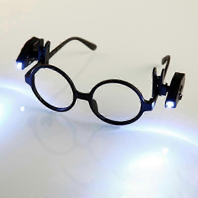 2 PCS Mini LED Flashlight Adjustable Eyeglass Clip Light Reading Ligh