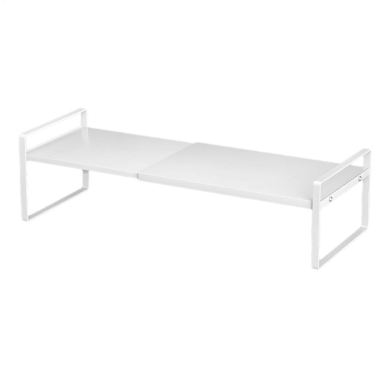 Expandable Cabinet Shelf HeavyDuty Riser Kitchen Organizer Stackable Countertop Storage For Cabinets Pantries White