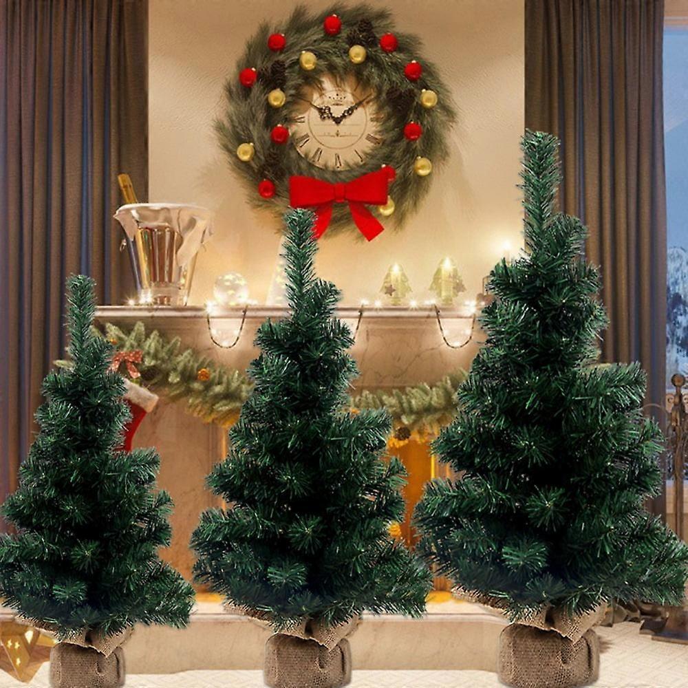 3 PCS Mini Christmas Trees with Artificial Pine & Snow, Compatible with Xmas Holiday Party DIY Decor