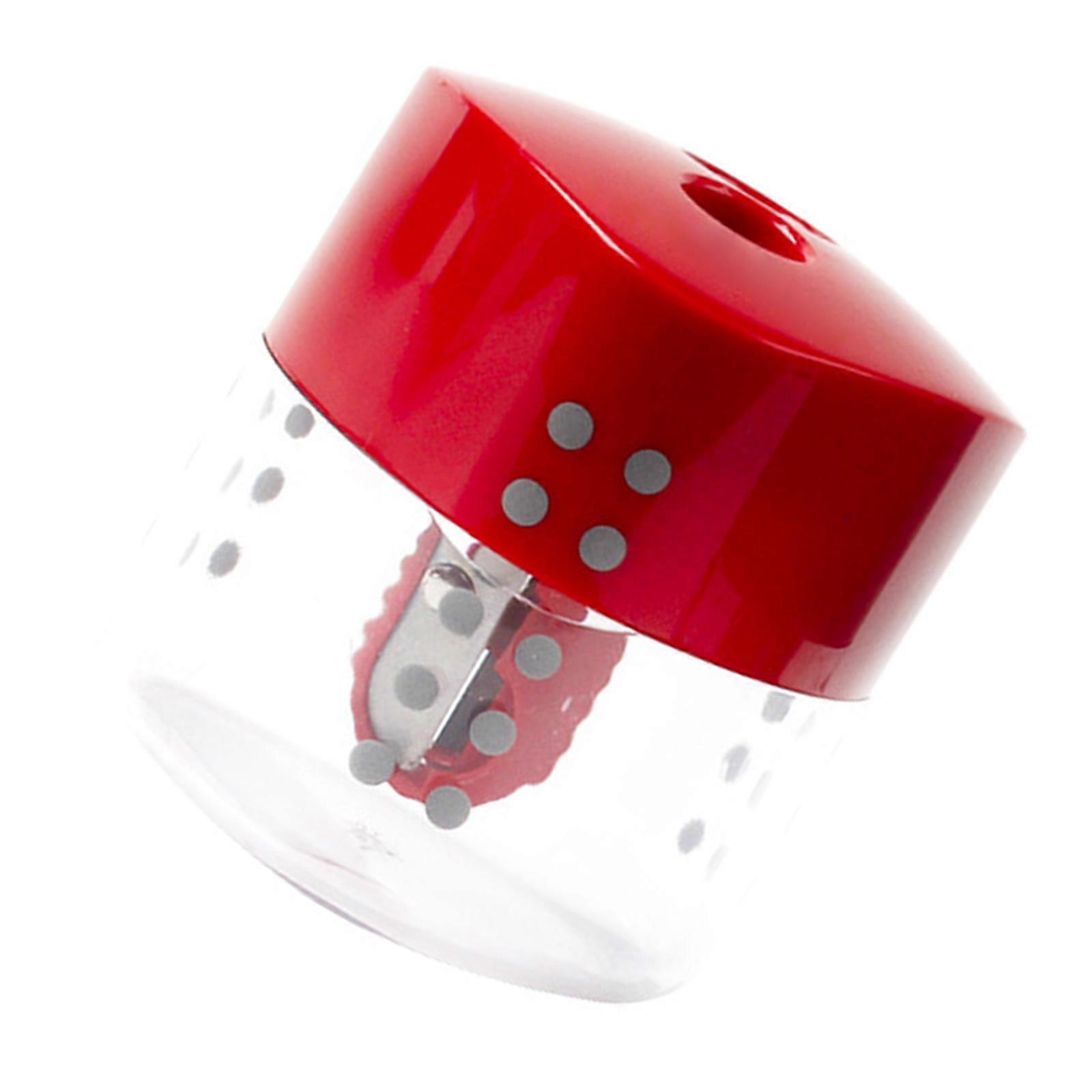 Triangular Grip Art Pencil Sharpener 2 Hole Design Safety Lock Feature For Sketching Writing School Stationery Plastic Construction  Red