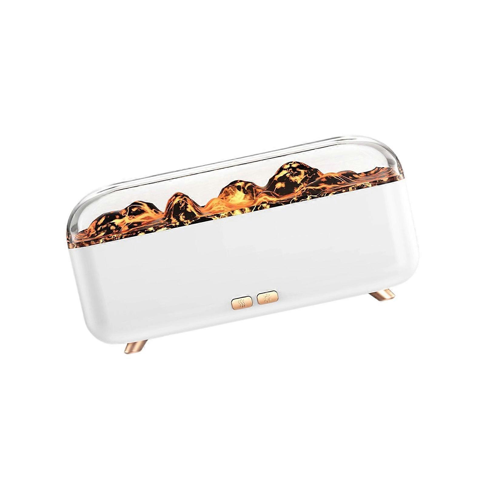 LED Essential Oil Diffuser Flame Humidifier  Essential Oil Diffuser Quiet Operation For Enhancing Air Quality  Home  White