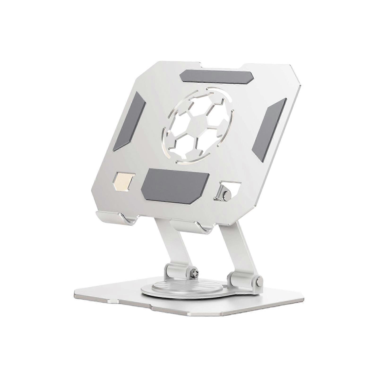 Foldable Double Axises Adjustable 360 Rotating Desktop Tablets Stand With AntiSlip Base For Phones And Pad Up To 13 Inches  White