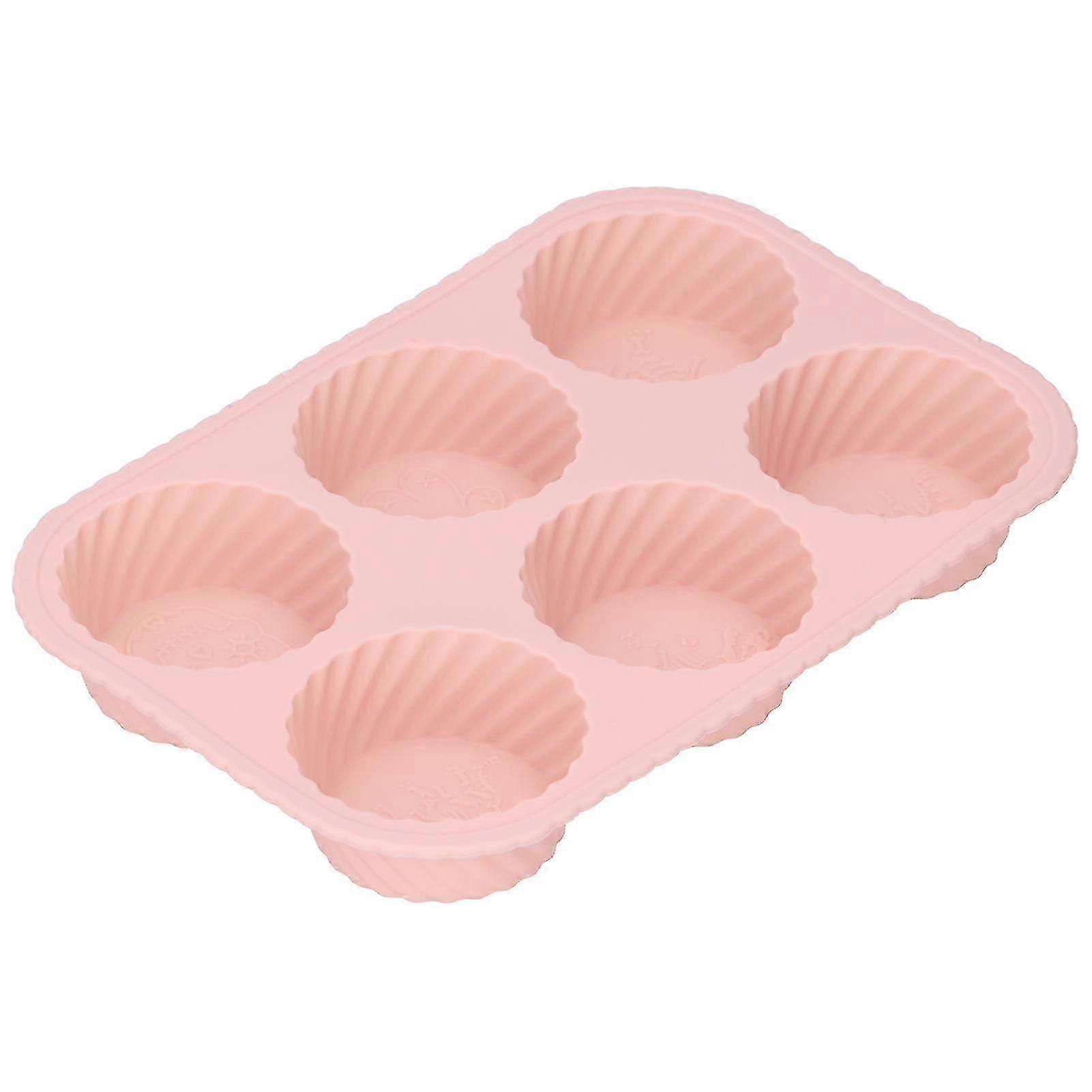 Silicone DIY Baking Mold Cake Chocolate Pudding Mold Baking Tool Accessory (Dark Pink)