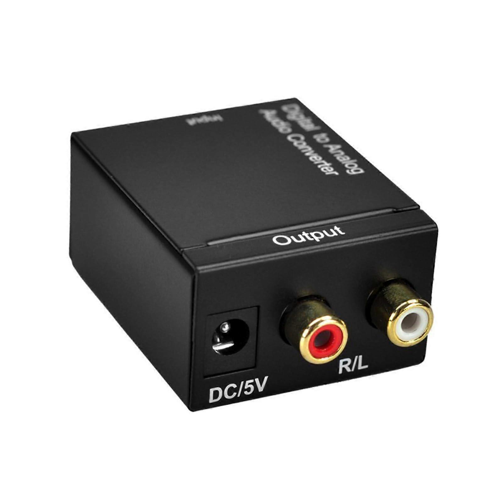 Digital to Analog Audio Converter with Optical SPDIF Coaxial to RCA AV Switch for TV Speakers Headphones