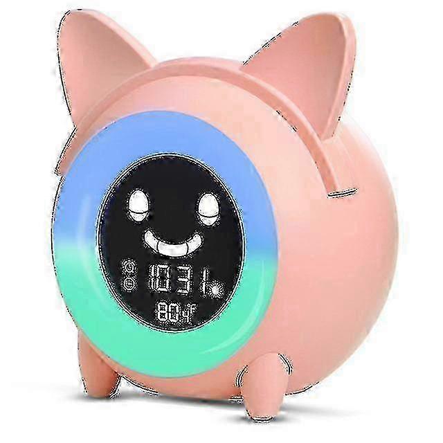 Kids Sleep Trainer Clock with 5 Color Night Light: Digital Wake Up Clock for Children with Temperature Display